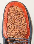 American Darling ADFT133NV11 Hand tooled carved genuine leather trim lightweight shoe footwear slip on