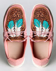American Darling ADFT133PK3 Hand tooled carved genuine leather trim lightweight shoe footwear slip on