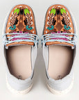 American Darling ADFT133SB2 Hand tooled carved genuine leather trim lightweight shoe footwear slip on