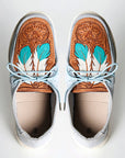 American Darling ADFT133SB3 Hand tooled carved genuine leather trim lightweight shoe footwear slip on