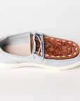 American Darling ADFT133SB4 Hand tooled carved genuine leather trim lightweight shoe footwear slip on
