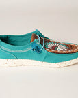 American Darling ADFT133TR1 Hand tooled carved genuine leather trim lightweight shoe footwear slip on