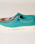 American Darling ADFT133TR1 Hand tooled carved genuine leather trim lightweight shoe footwear slip on
