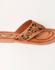 American Darling ADFTE104A Hand tooled carved genuine leather sandal footwear flip flop
