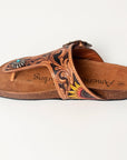 American Darling ADFTE105 Hand tooled carved genuine leather sandal footwear flip flop