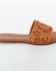 American Darling ADFTE106 Hand tooled carved genuine leather sandal footwear flip flop