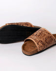 American Darling ADFTE108 Hand tooled carved genuine leather sandal footwear flip flop
