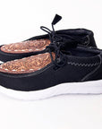 American Darling ADFT135 Hand tooled carved genuine leather trim lightweight shoe footwear slip on