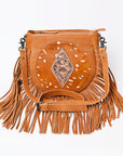 American Darling Messenger Hand Tooled Hair-On Genuine Leather women bag western handbag purse