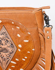 American Darling Messenger Hand Tooled Hair-On Genuine Leather women bag western handbag purse
