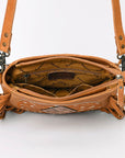 American Darling Messenger Hand Tooled Hair-On Genuine Leather women bag western handbag purse