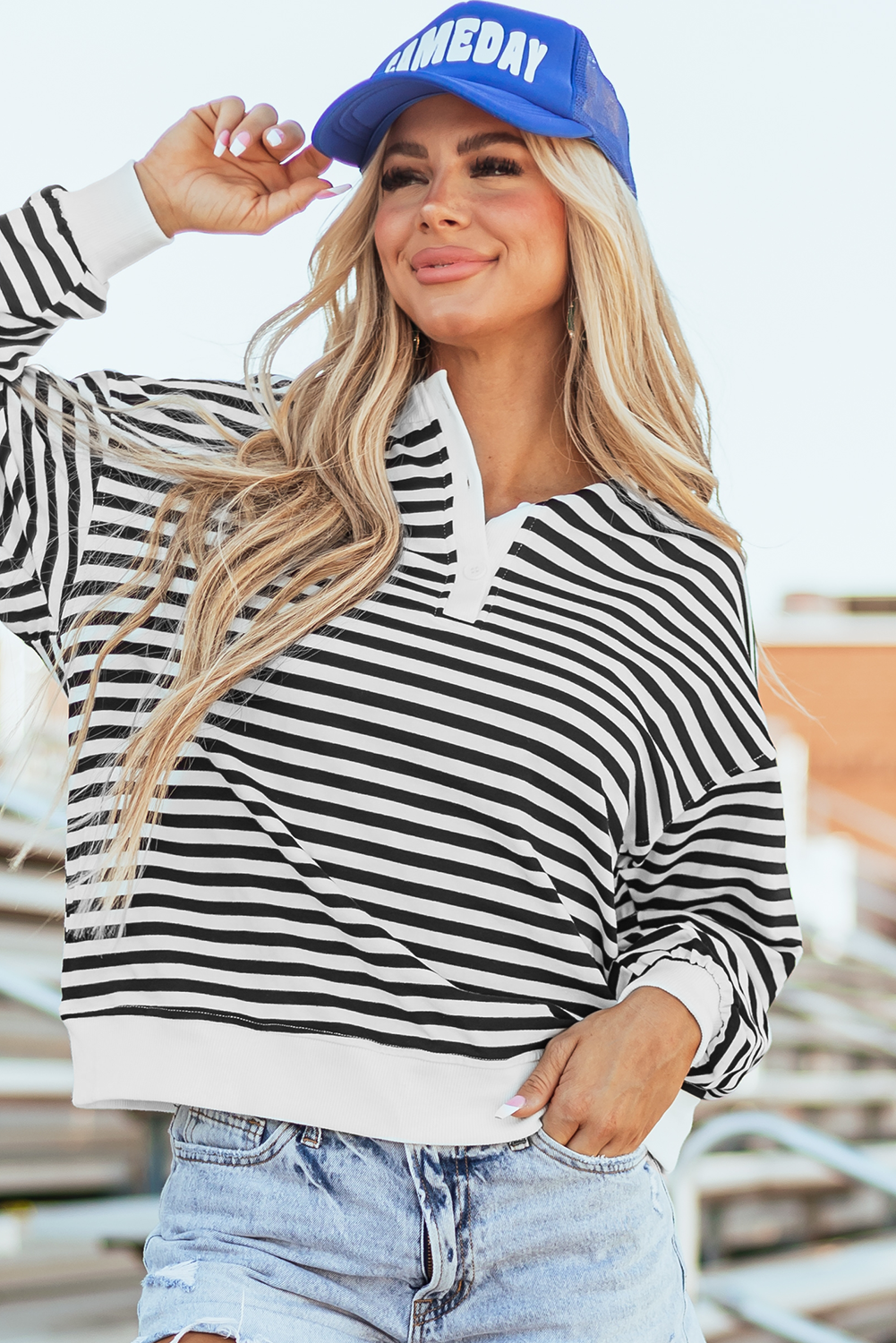 Amara Stripe Oversized Sweatshirt