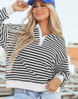 Amara Stripe Oversized Sweatshirt