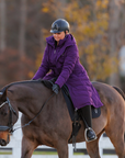 Deep Purple Duck Down Riding Coat with velvet collar