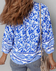 Boho Tied Neck 3/4 Sleeve Blouse
