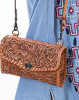 American Darling Wallet Hand Tooled Genuine Leather women bag western handbag purse