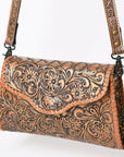 American Darling ADBG1137A Clutch Hand Tooled Genuine Leather women bag western handbag purse