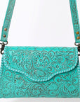 American Darling ADBG1137A Clutch Hand Tooled Genuine Leather women bag western handbag purse
