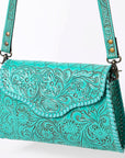 American Darling ADBG1137A Clutch Hand Tooled Genuine Leather women bag western handbag purse