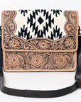 American Darling ADBGZ738 Crossbody Hand Tooled Saddle Blanket Genuine Leather Women Bag Western Handbag Purse