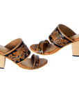 American Darling ADFT111 Hand tooled carved genuine leather sandal footwear flip flop