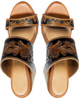 American Darling ADFT111 Hand tooled carved genuine leather sandal footwear flip flop