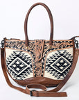 American Darling ADBG1084 Tote Hand Tooled Saddle Blanket Genuine Leather women bag western handbag purse