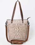 American Darling Tote Crocodile Embossed Genuine Leather Women Bag Western Handbag Purse