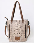 American Darling Tote Crocodile Embossed Genuine Leather Women Bag Western Handbag Purse