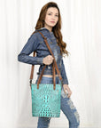 American Darling Tote Crocodile Embossed Genuine Leather Women Bag Western Handbag Purse