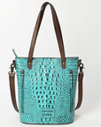 American Darling Tote Crocodile Embossed Genuine Leather Women Bag Western Handbag Purse
