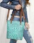 American Darling Tote Crocodile Embossed Genuine Leather Women Bag Western Handbag Purse