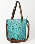 American Darling Tote Crocodile Embossed Genuine Leather Women Bag Western Handbag Purse