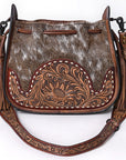 ADBG1144 American Darling Hobo Hand Tooled Hair-On Genuine Leather women bag western handbag purse