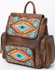 ADBG1150 American Darling Backpack Hand Tooled Saddle Blanket Genuine Leather women bag western handbag purse