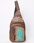 ADBG1151 American Darling Sling Hand Tooled Crocodile embossed Genuine Leather women bag western handbag purse