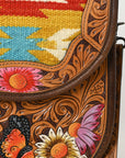 American Darling Cross Body Hand Tooled Saddle Blanket Genuine Leather women bag western handbag purse
