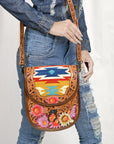 American Darling Cross Body Hand Tooled Saddle Blanket Genuine Leather women bag western handbag purse
