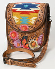 American Darling Cross Body Hand Tooled Saddle Blanket Genuine Leather women bag western handbag purse