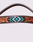 HILASON Western Horse Floral Breast Collar Headstall Genuine Leather Brown