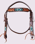 HILASON Western Horse Floral Breast Collar Headstall Genuine Leather Brown