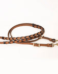 Hilason Western Horse American Leather Laced Barrel Roper Reins Brown