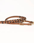 Hilason Western Horse American Leather Laced Barrel Roper Reins Brown