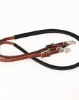 Hilason Western Horse American Leather Barrel Roper Reins Brown & Black