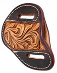 Hilason Leather Angled Knife Scabbard Sheath Cover Floral Tooled