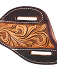 Hilason Leather Angled Knife Scabbard Sheath Cover Floral Tooled