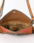 American Darling ADBGA341 Envelope Hand Tooled Genuine Leather Women Bag Western Handbag Purse
