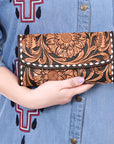 American Darling Wallet Hand Tooled Genuine Leather Women Bag Western Handbag Purse | Womens Handbags |Leather for Summer