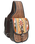 Hilason Floral Western Horse Leather Saddle Bag Heavyduty Traditional Trail Ride