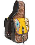 Hilason Floral Western Horse Leather Saddle Bag Heavyduty Traditional Trail Ride